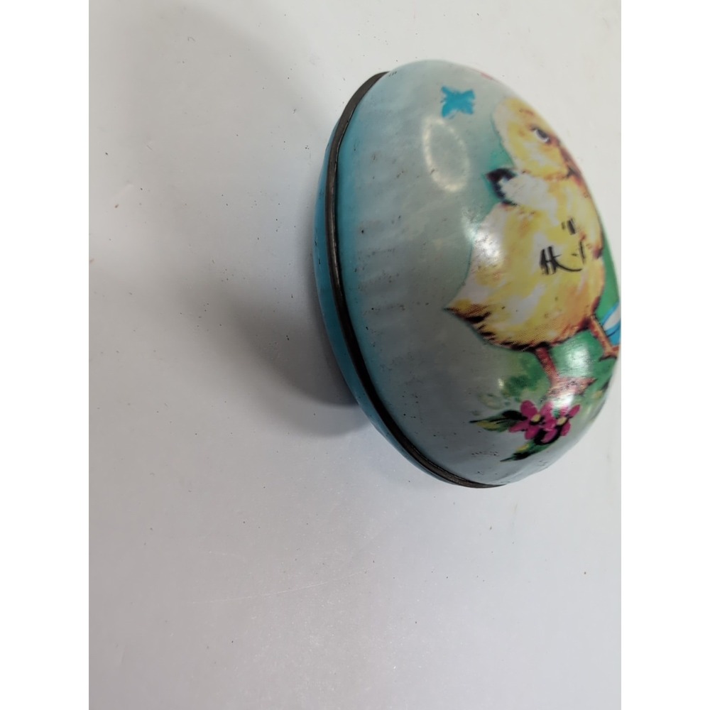 Vintage Metal Egg Tin Litho Easter Candy Container Duck British Colony of Hong - Picture 3 of 6